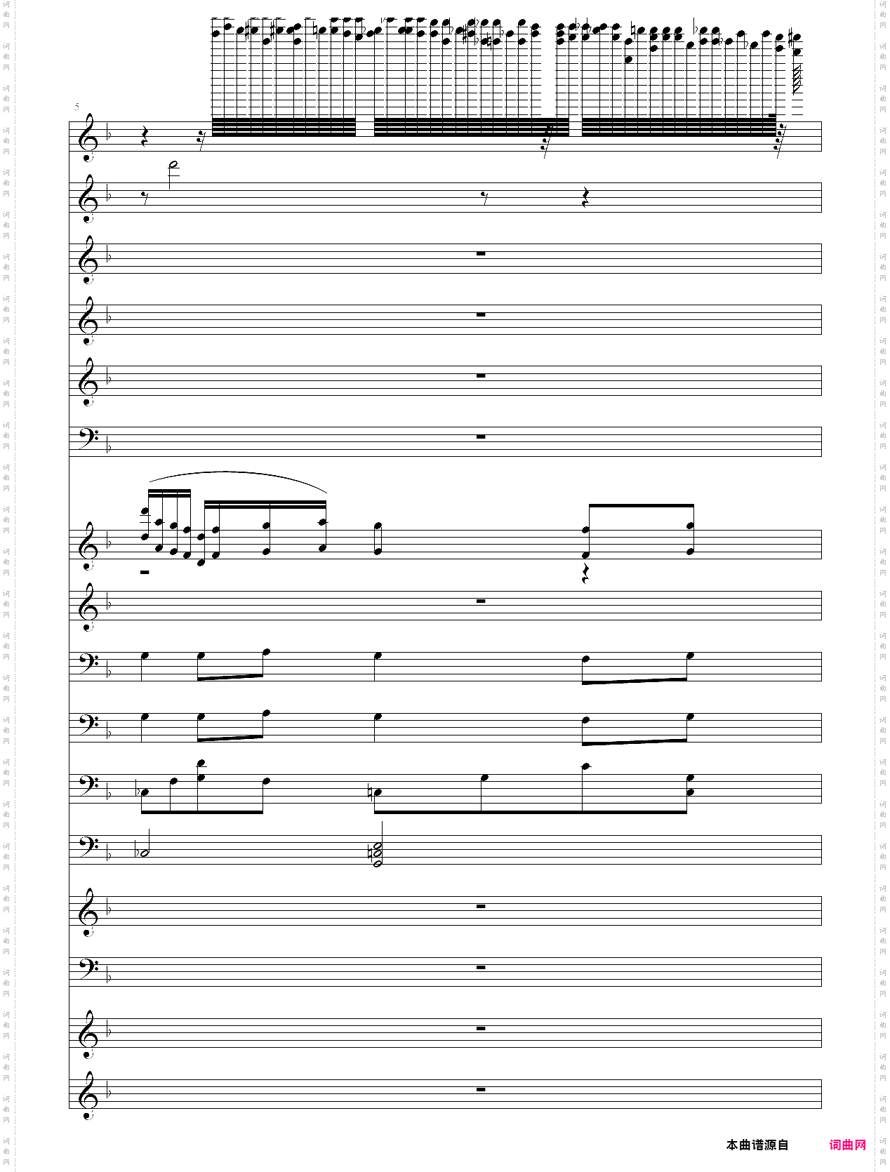 菊花台周杰伦歌曲，总谱