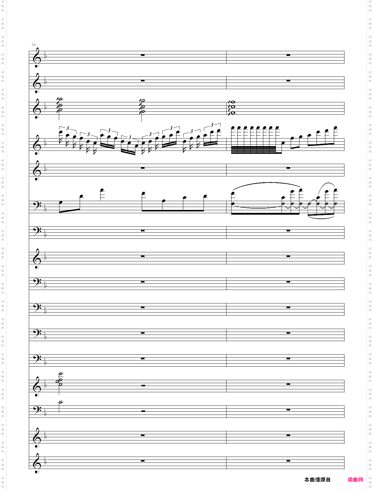 菊花台周杰伦歌曲，总谱