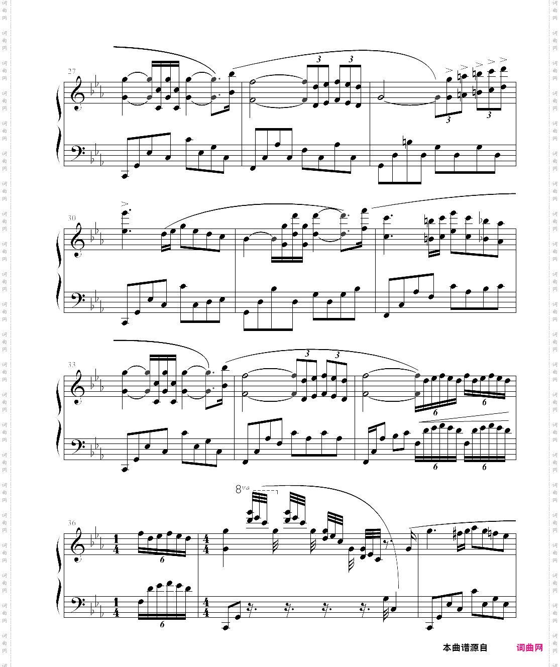 爱的协奏曲理查德·克莱德曼钢琴谱合集