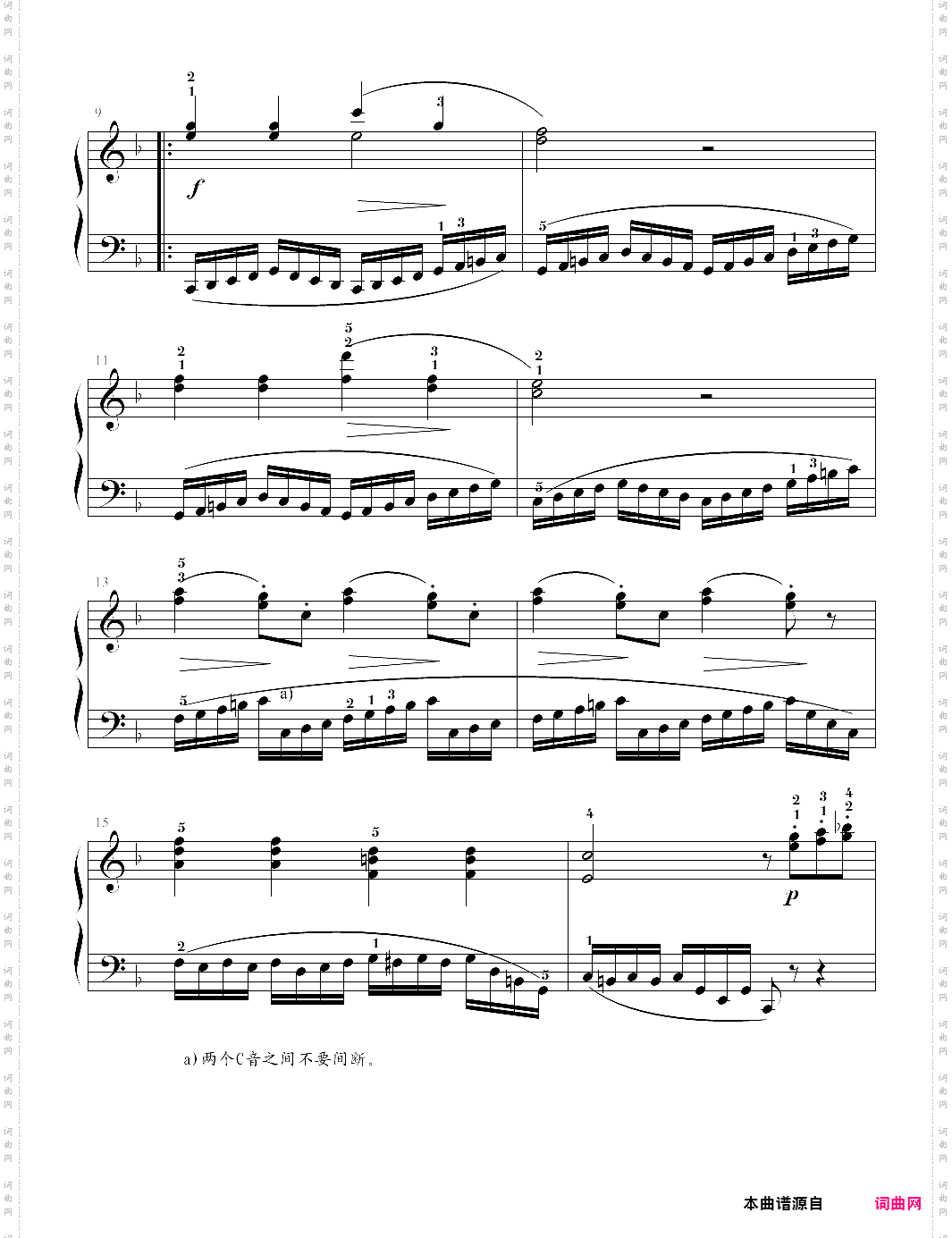 车尔尼71824首钢琴左手练习曲-05