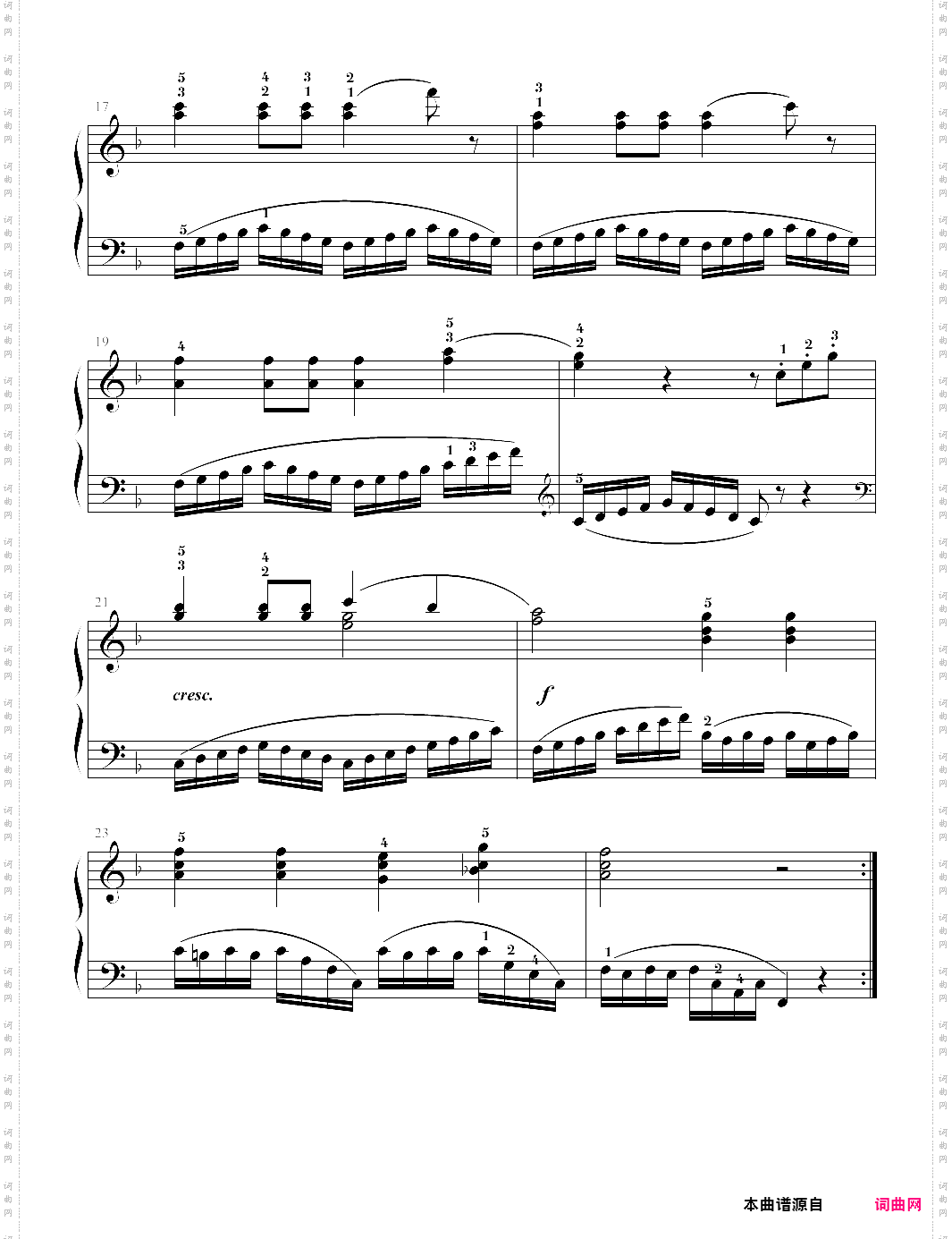 车尔尼71824首钢琴左手练习曲-05