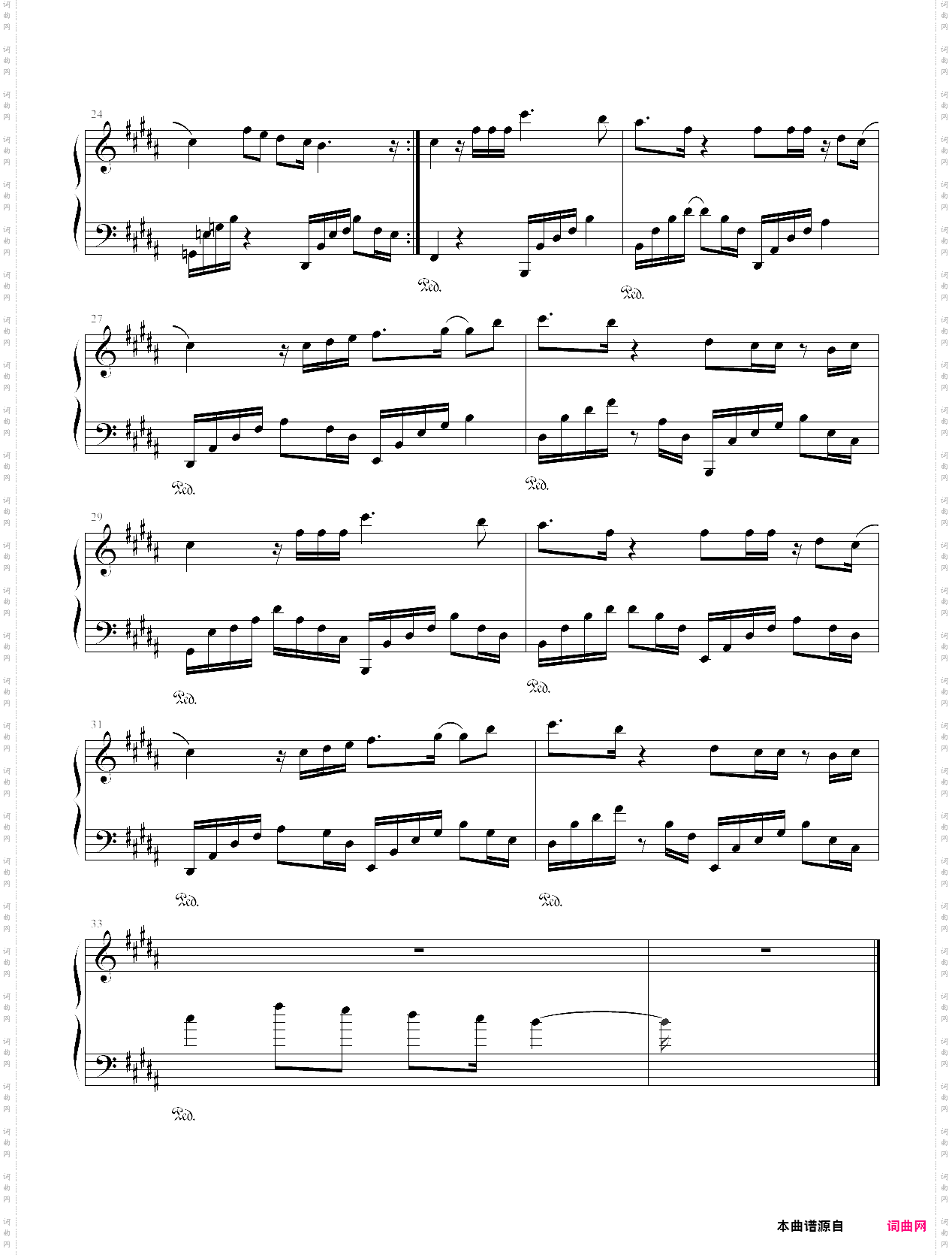 你恶作剧之吻插曲，钢琴版