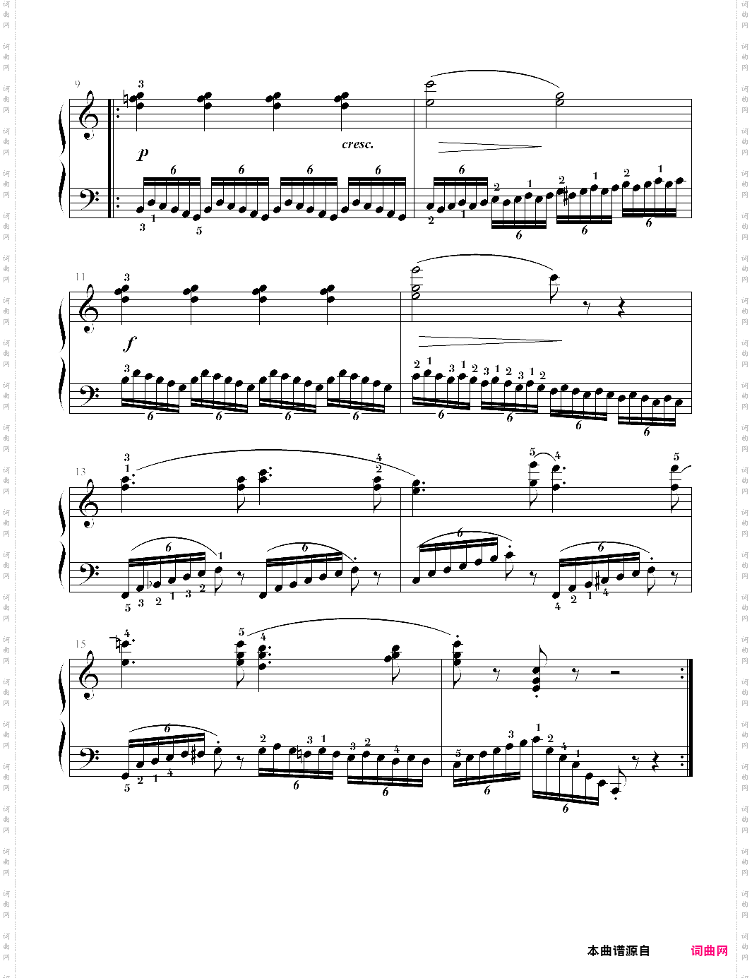 车尔尼71824首钢琴左手练习曲-07