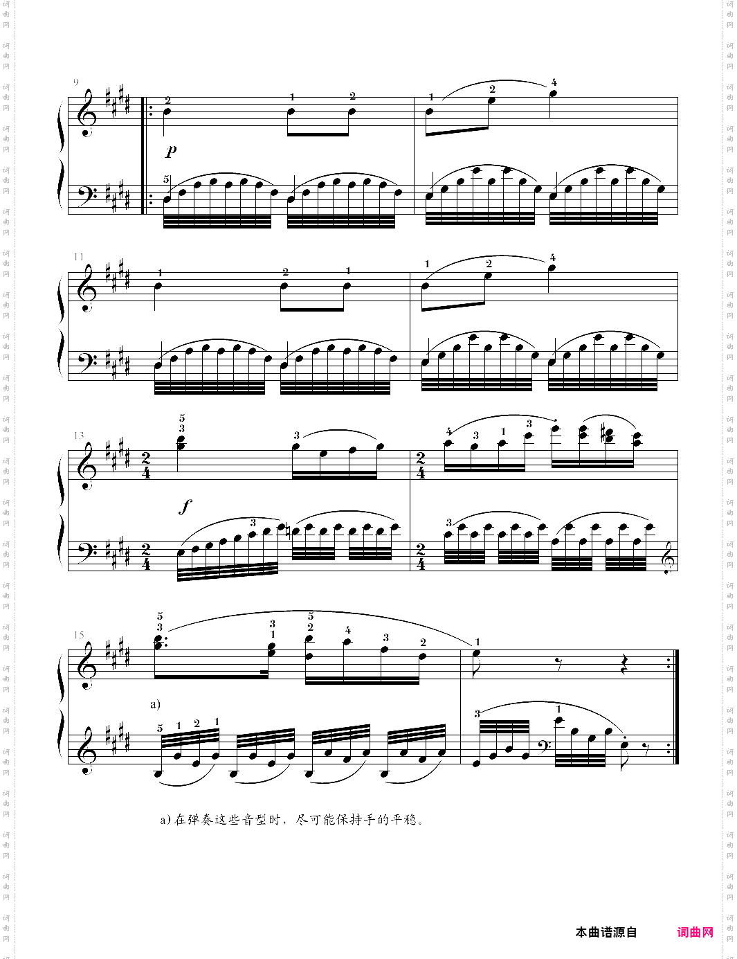 车尔尼71824首钢琴左手练习曲-09