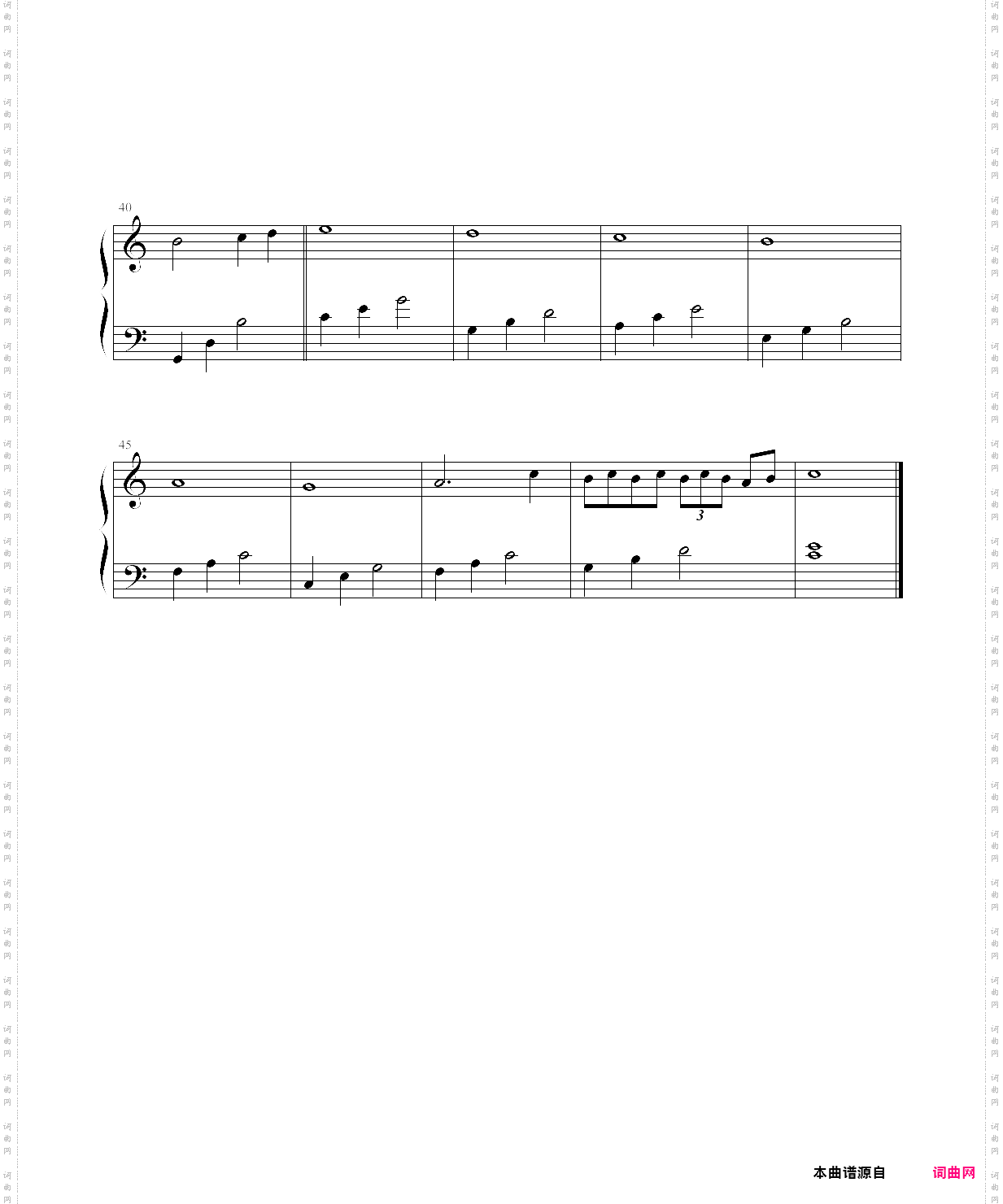 卡农初学版,钢琴谱