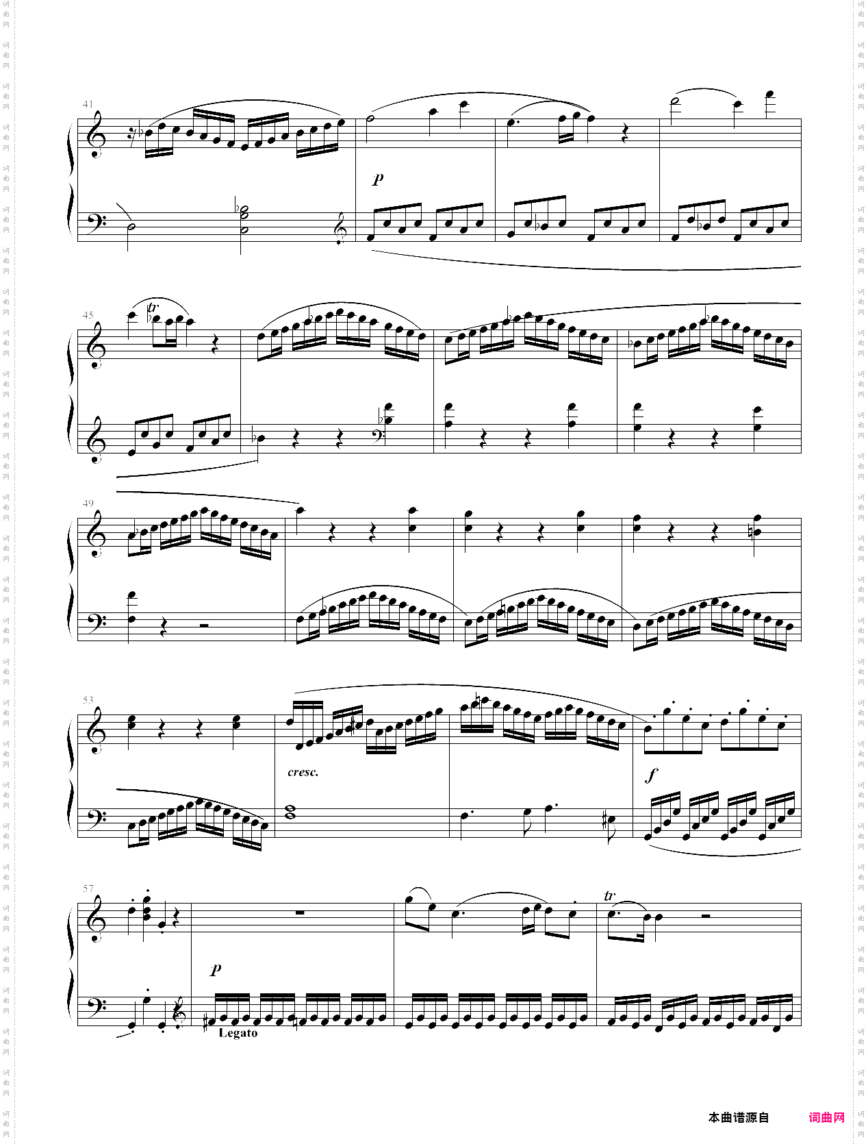 c大调奏鸣曲k545第一乐章莫扎特