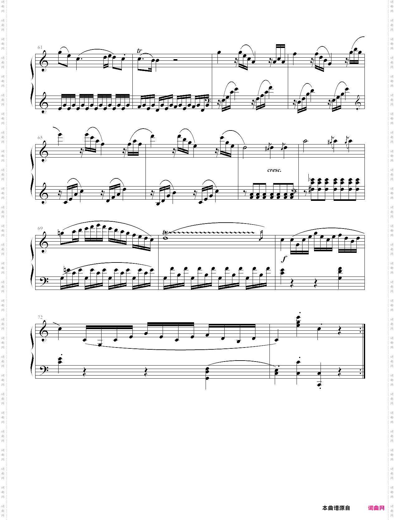 c大调奏鸣曲k545第一乐章莫扎特