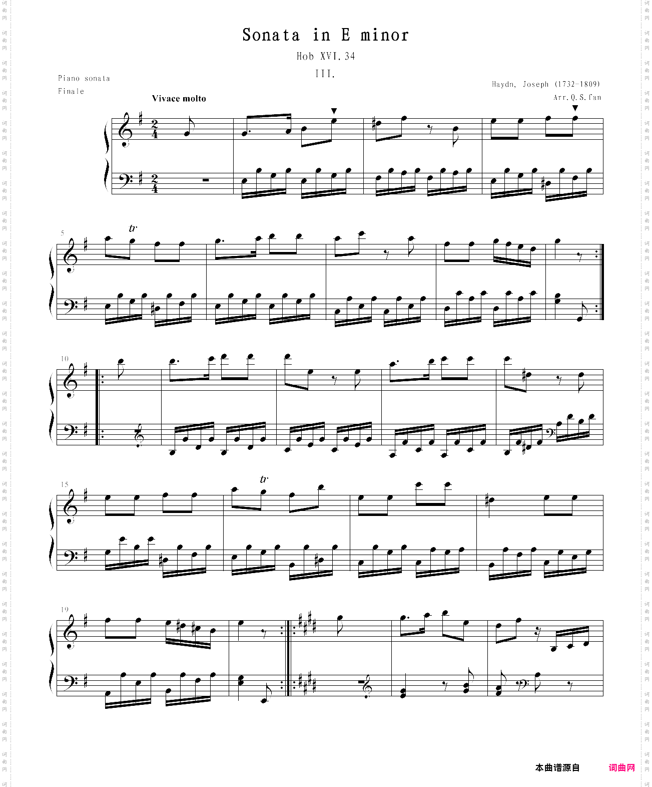 海顿钢琴奏鸣曲34-终乐章 海顿钢琴奏鸣曲34-终乐章