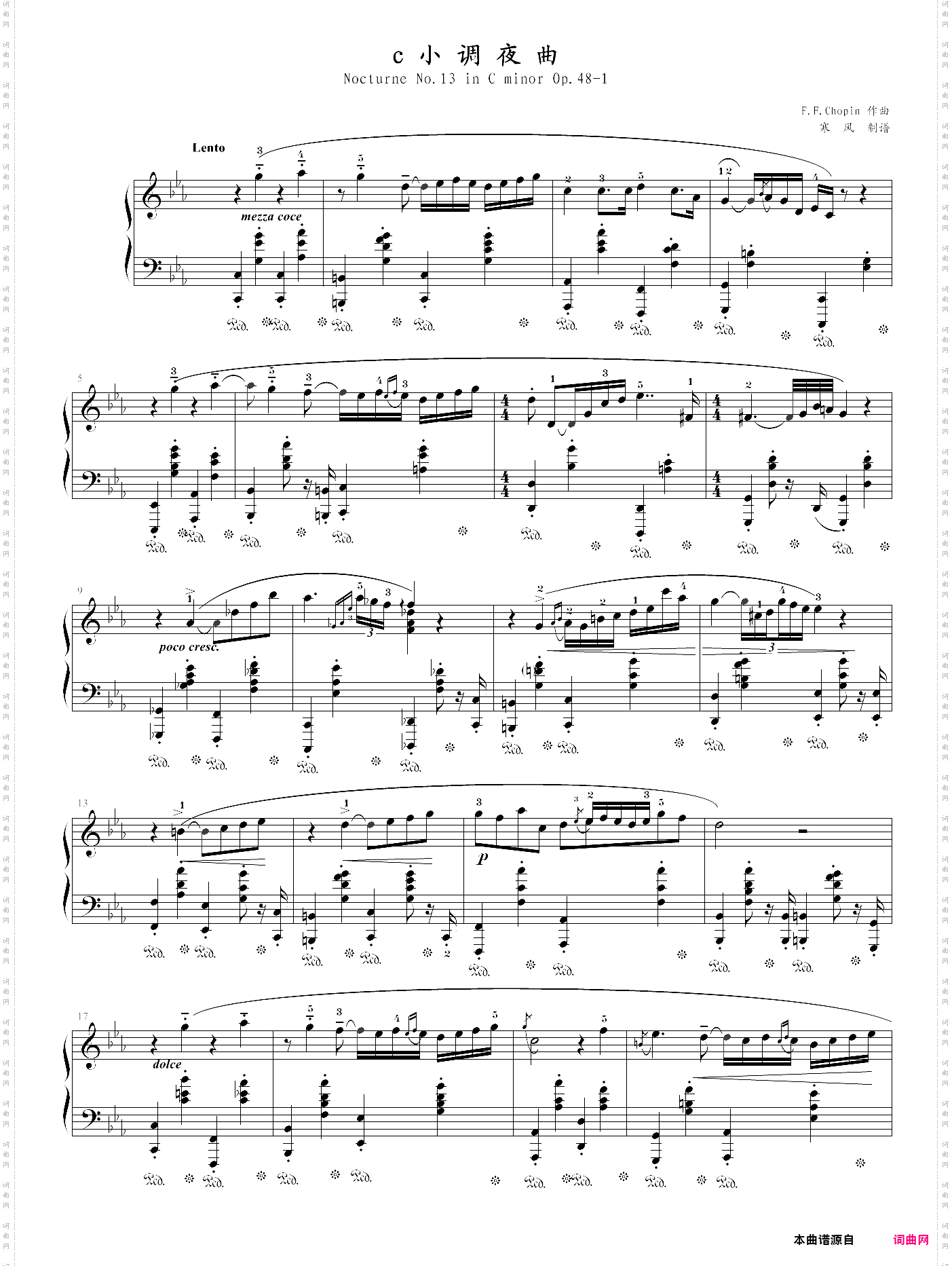 肖邦夜曲op·48,no·1,官方校正版 肖邦夜曲op·48,no·1,官方校正版