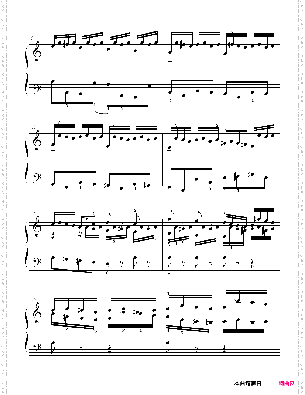 21、赋格c小调- 巴赫小前奏曲与赋格