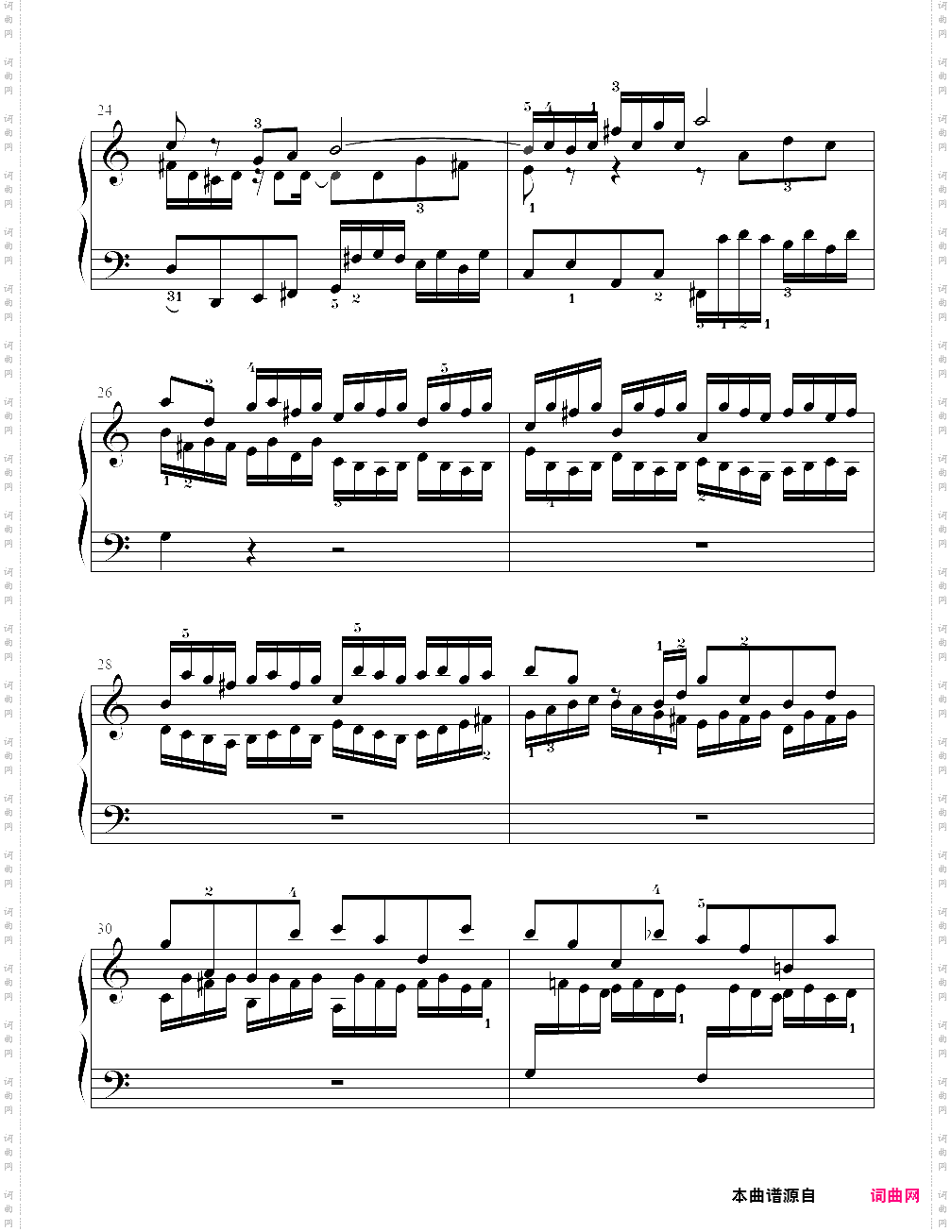 21、赋格c小调- 巴赫小前奏曲与赋格