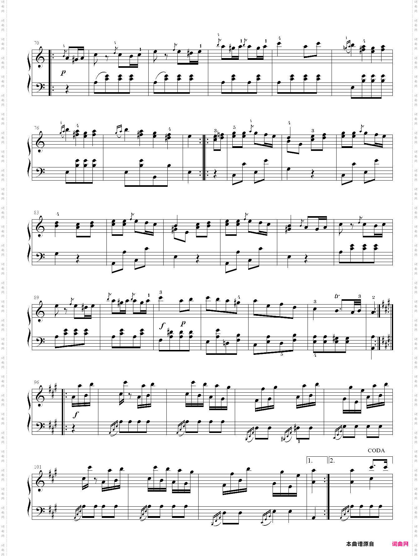 莫扎特a大调钢琴奏鸣曲k331第三乐章