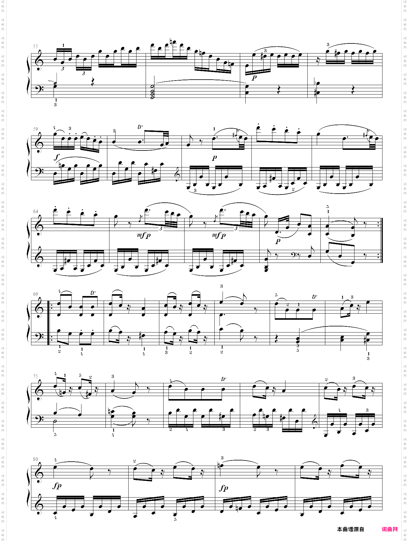 莫扎特c大调钢琴奏鸣曲k330第三乐章