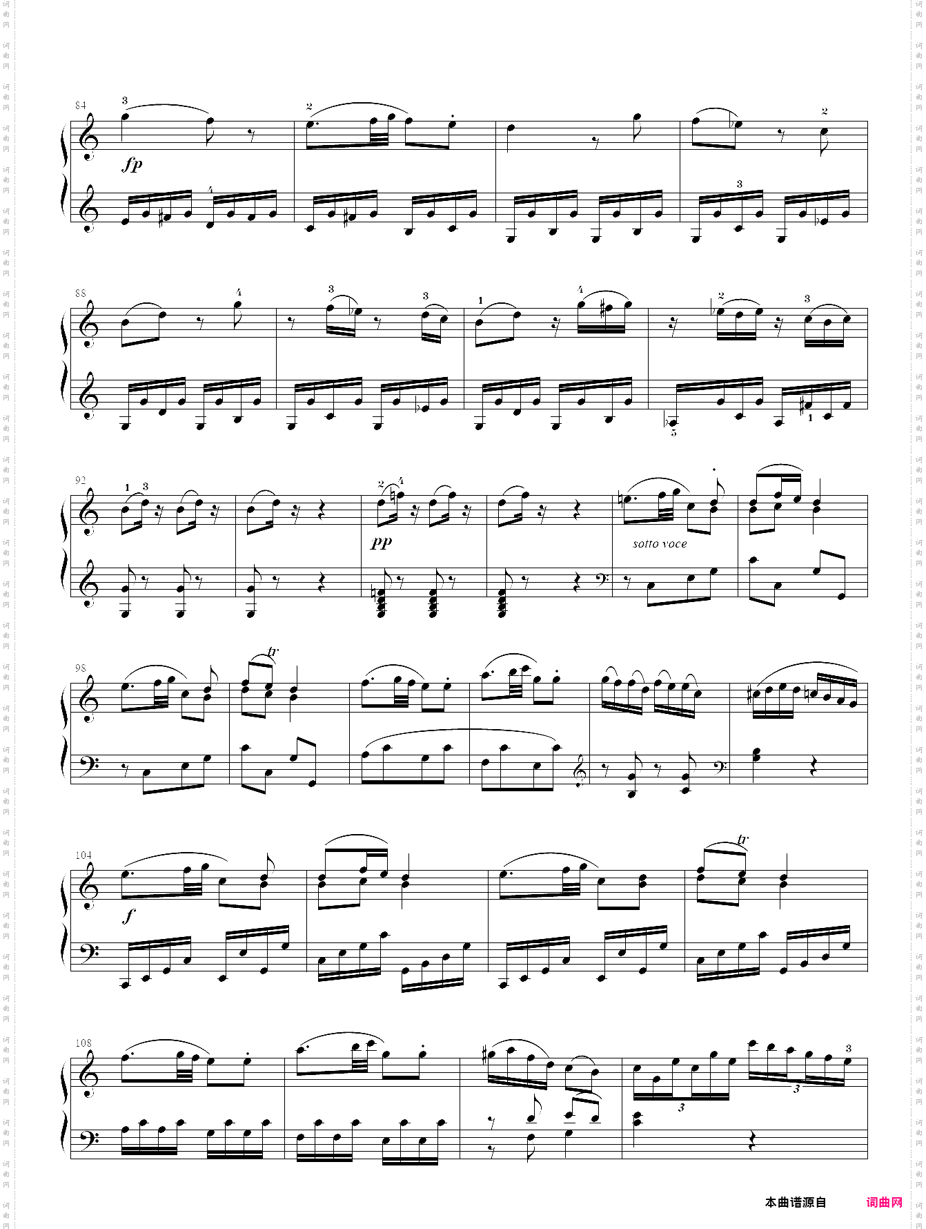 莫扎特c大调钢琴奏鸣曲k330第三乐章