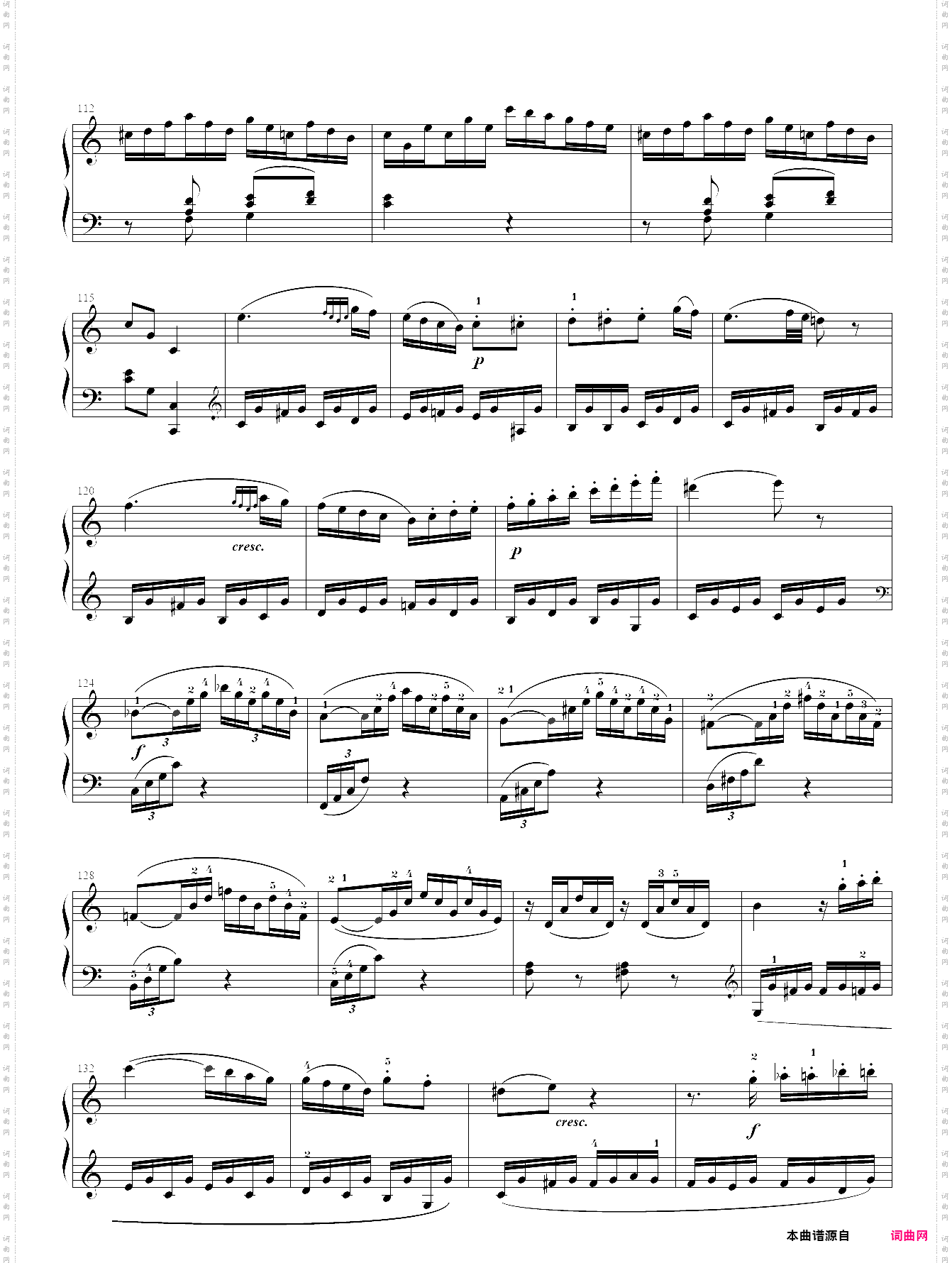 莫扎特c大调钢琴奏鸣曲k330第三乐章