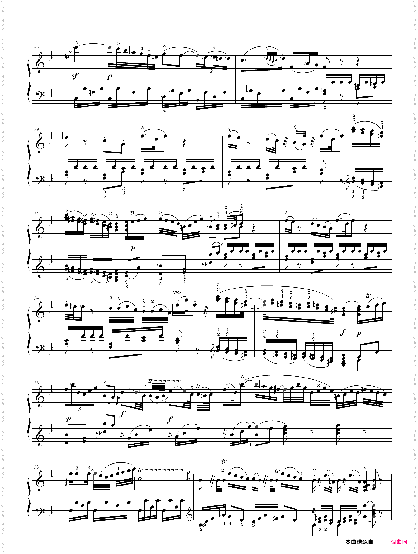 莫扎特f大调钢琴奏鸣曲k332第二乐章