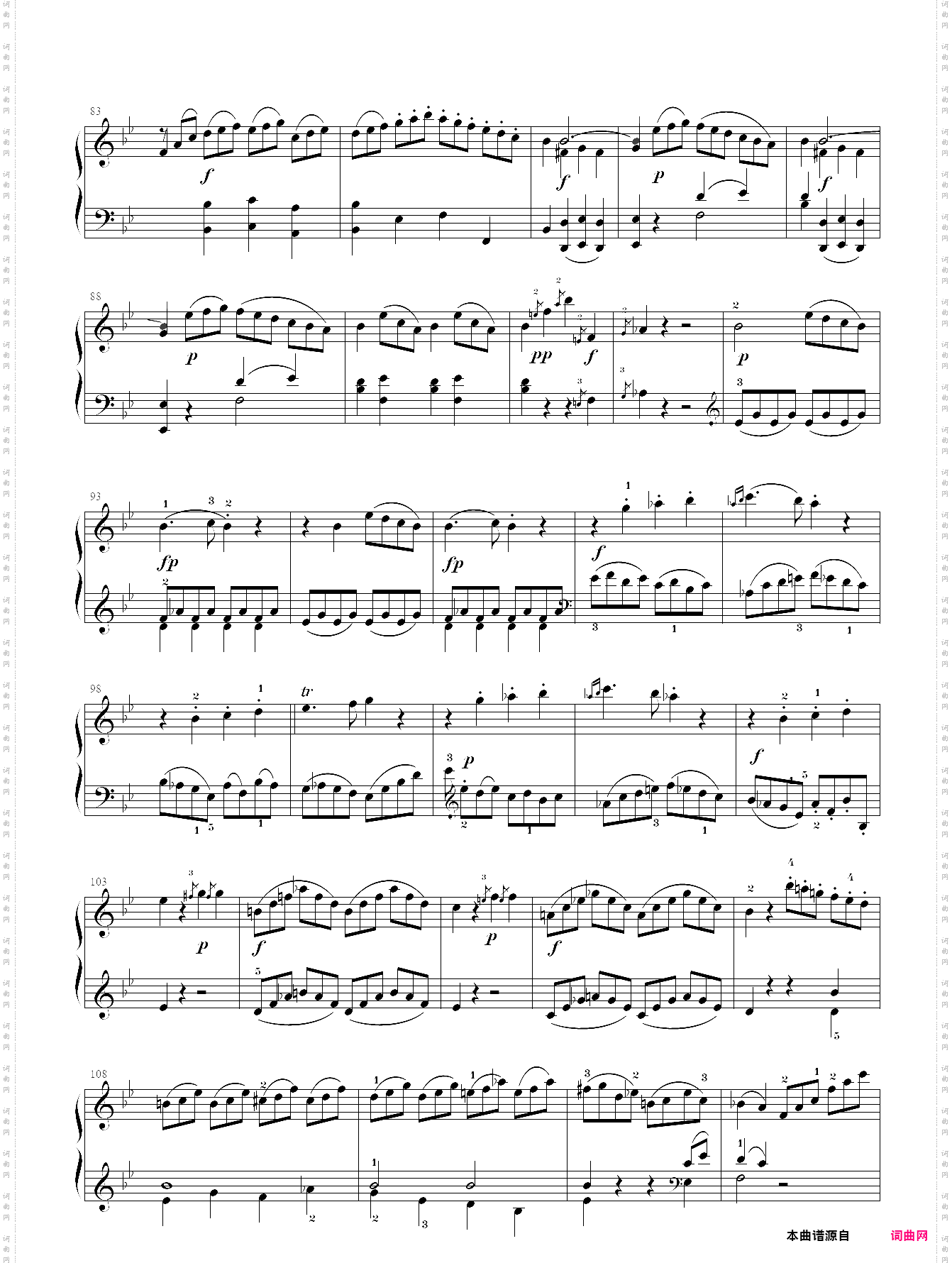 莫扎特 降b大调钢琴奏鸣曲kv 281第三乐章