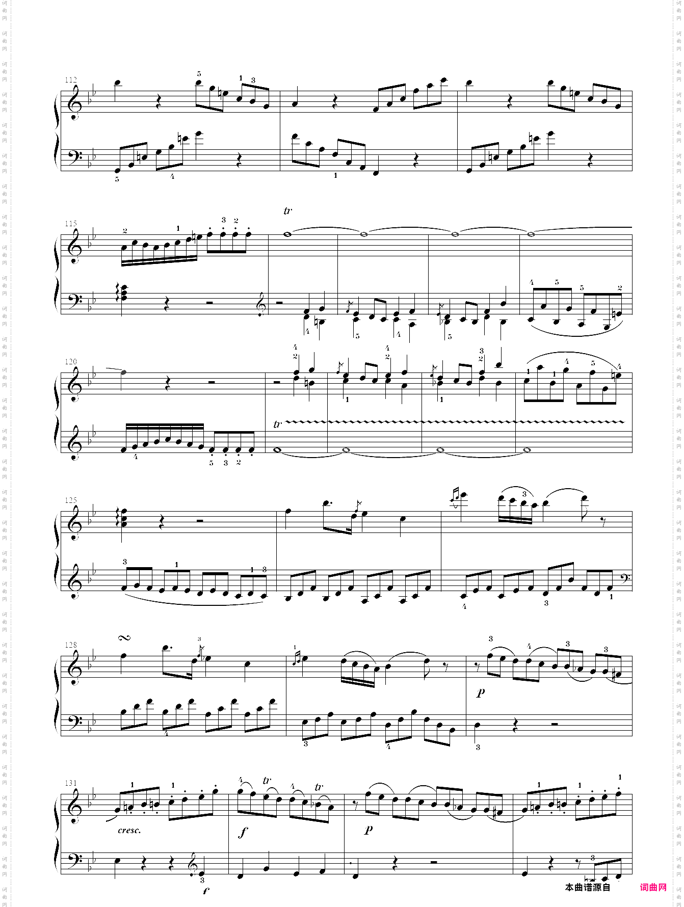 莫扎特 降b大调钢琴奏鸣曲kv 281第三乐章