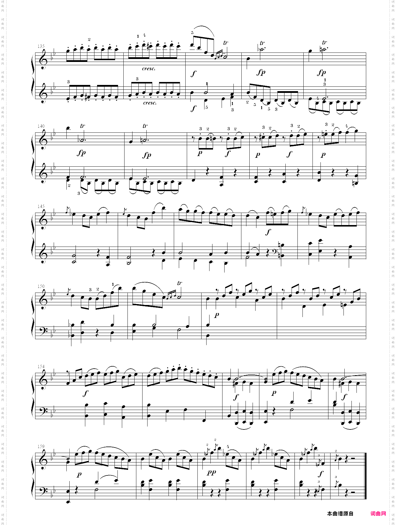 莫扎特 降b大调钢琴奏鸣曲kv 281第三乐章