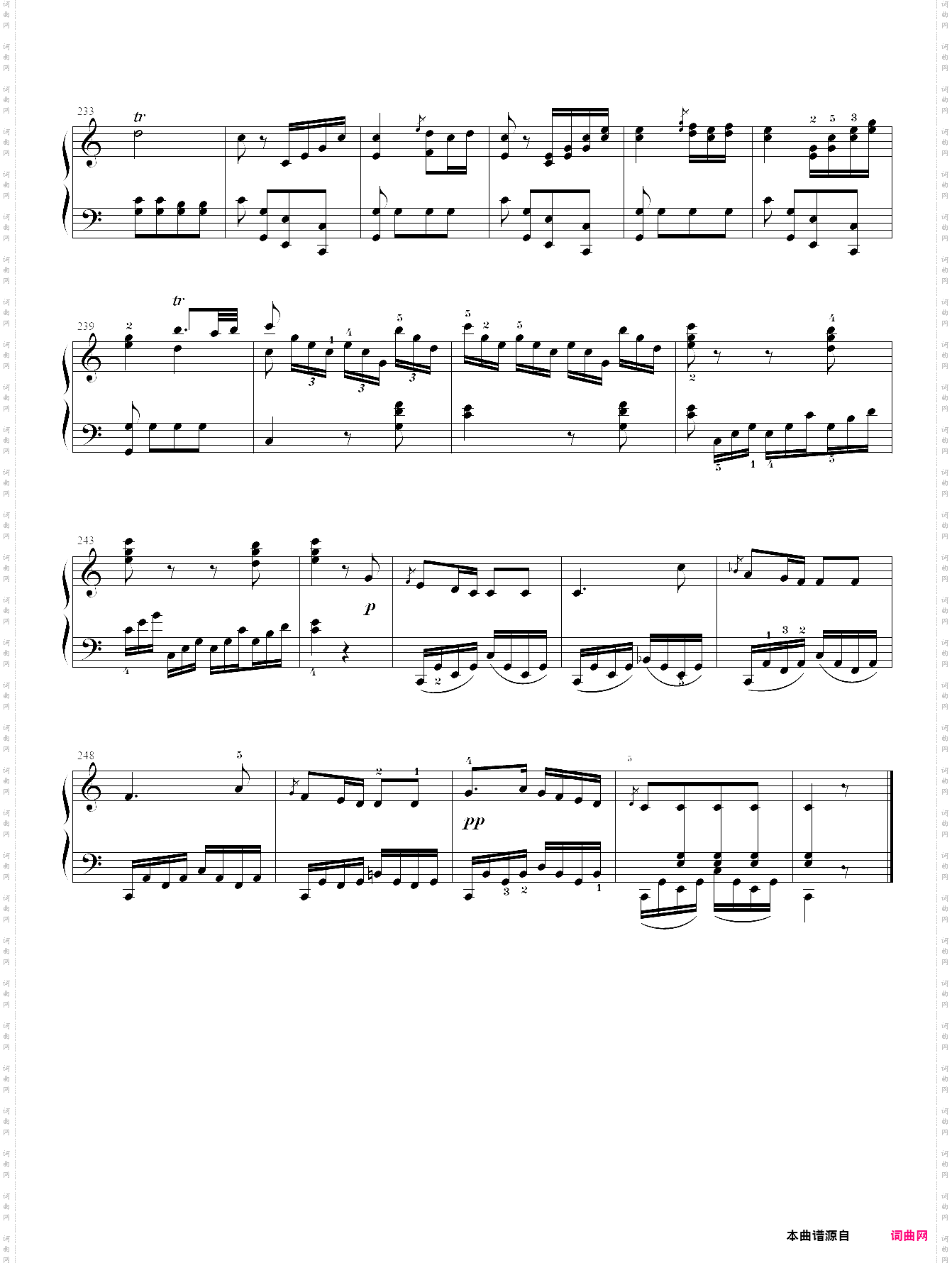 莫扎特 c大调钢琴奏鸣曲kv 309第三乐章