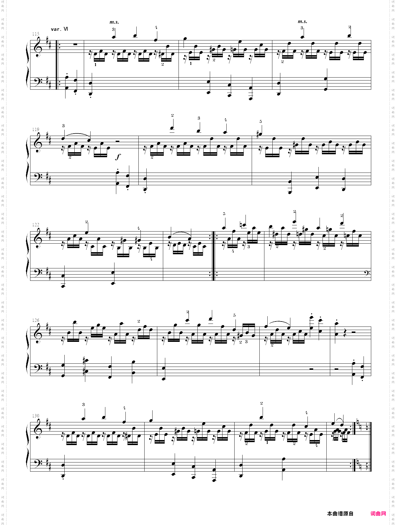 ·莫扎特 d大调钢琴奏鸣曲kv 284第三乐章