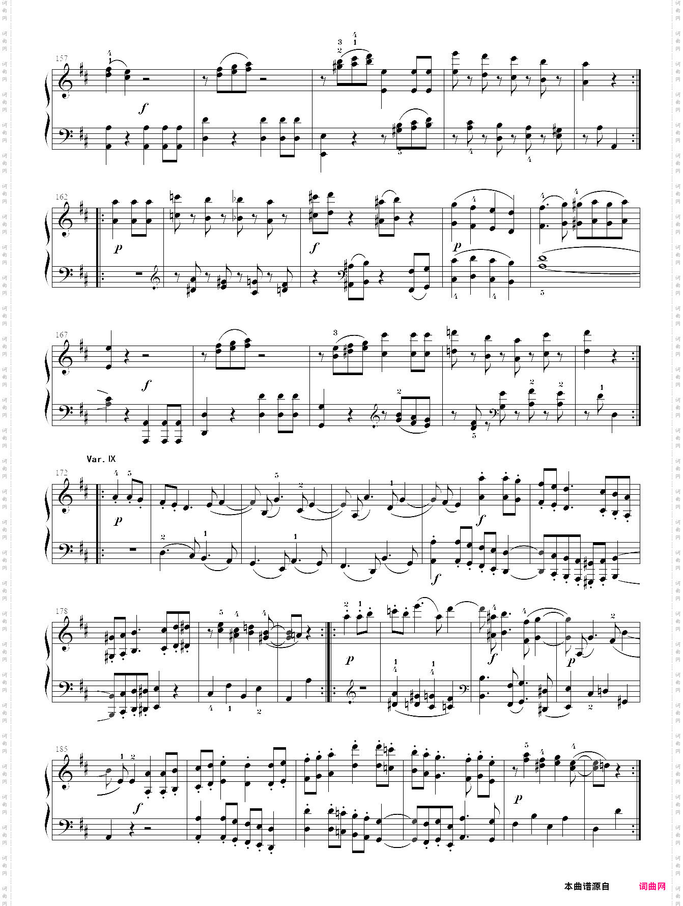 ·莫扎特 d大调钢琴奏鸣曲kv 284第三乐章