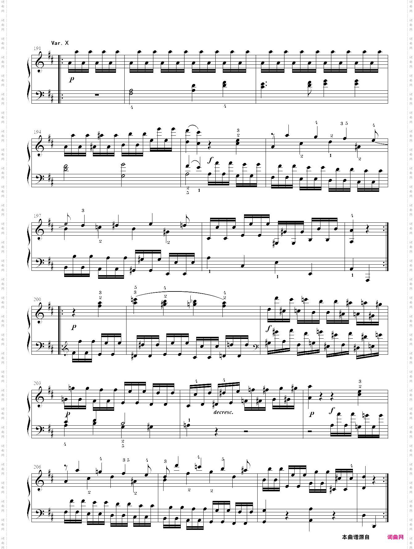 ·莫扎特 d大调钢琴奏鸣曲kv 284第三乐章