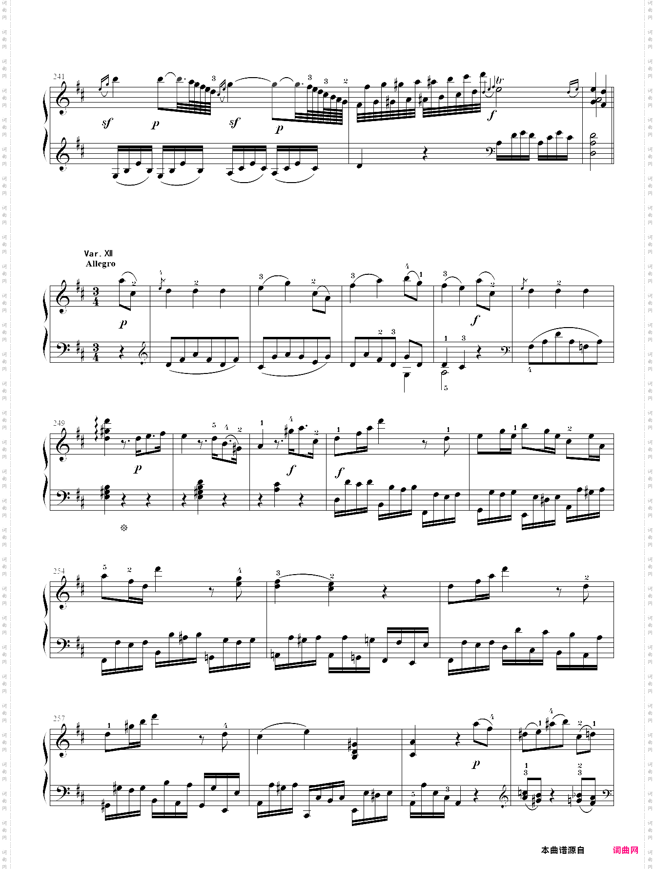 ·莫扎特 d大调钢琴奏鸣曲kv 284第三乐章