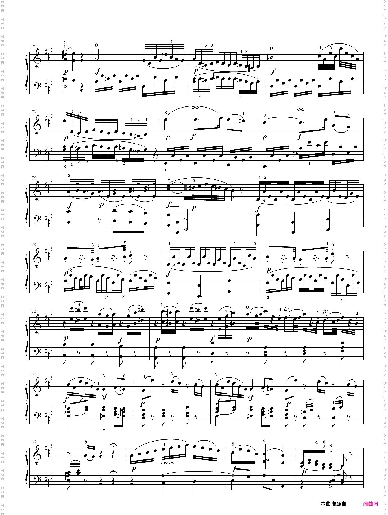 ·莫扎特 d大调钢琴奏鸣曲kv 284第二乐章
