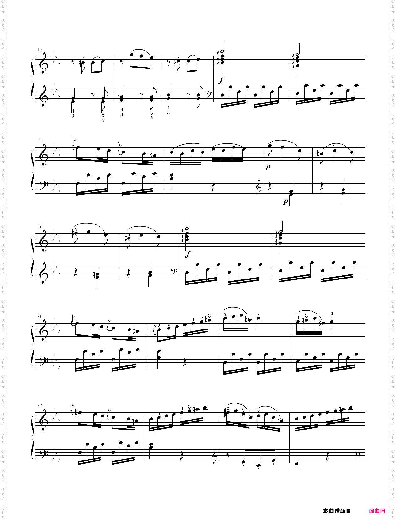 7·【规定曲目b组】3、be大调奏鸣曲 - 中国音乐学院钢琴考级第七级2019版