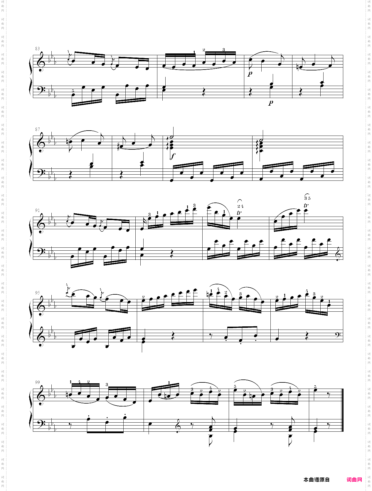 7·【规定曲目b组】3、be大调奏鸣曲 - 中国音乐学院钢琴考级第七级2019版