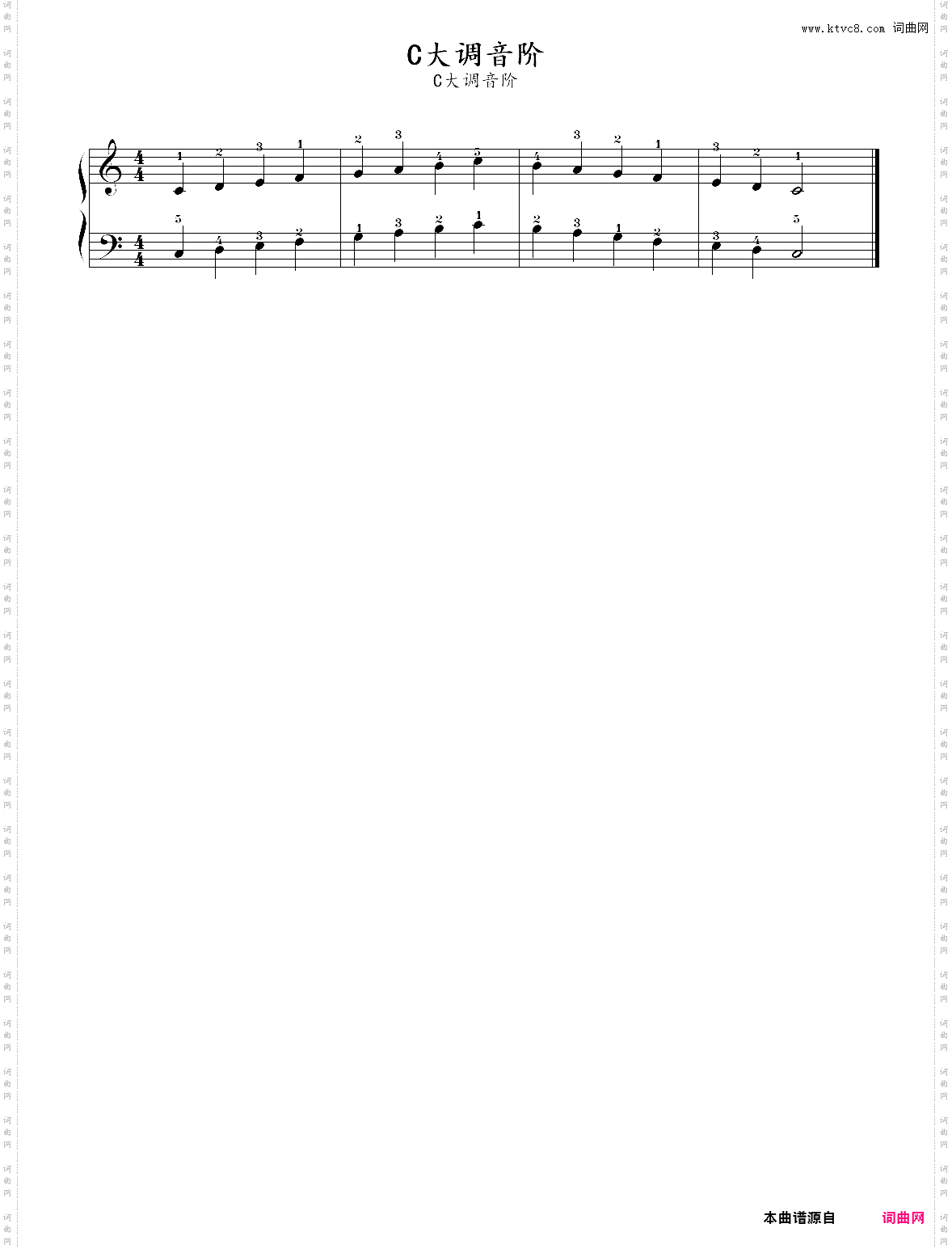 3·c大调音阶—巴斯蒂安钢琴教程基础三