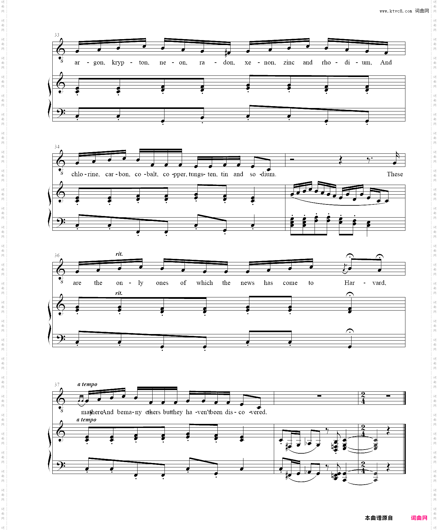 the elements song元素周期表之歌升级修改版