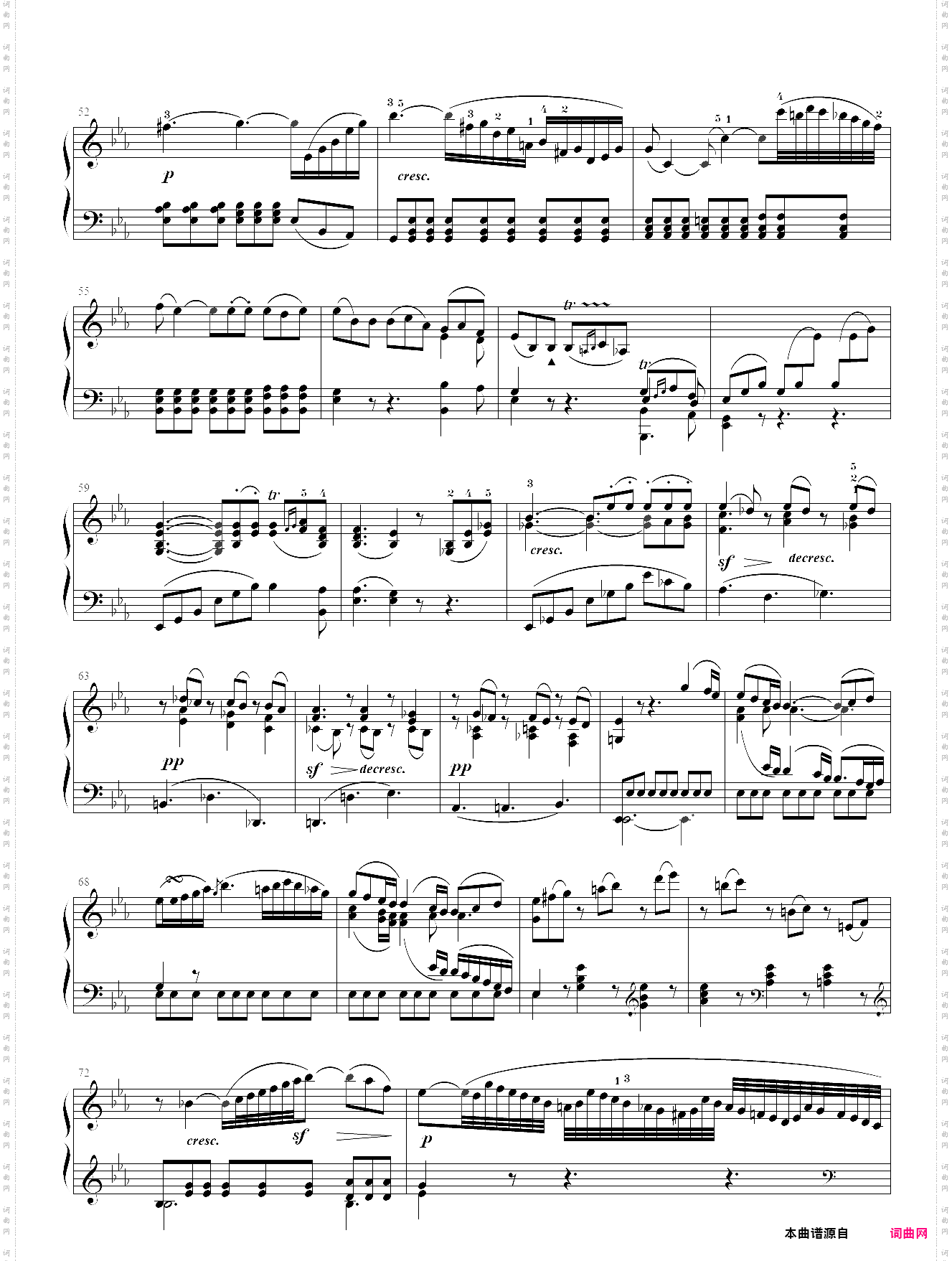 贝多芬-降b大调大奏鸣曲op·22 第二乐章