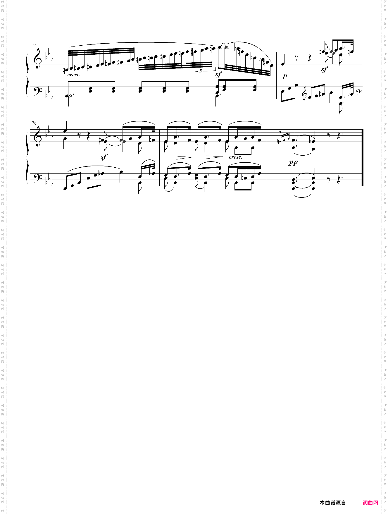 贝多芬-降b大调大奏鸣曲op·22 第二乐章