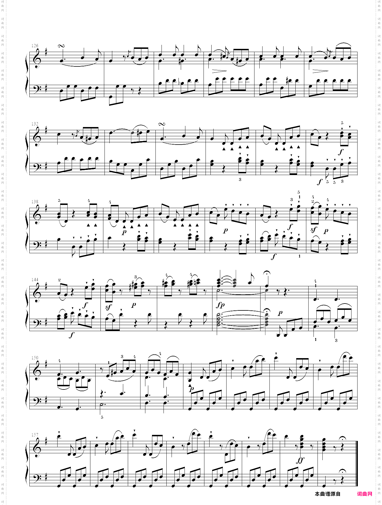 贝多芬-g小调奏鸣曲op·49 no·1，简易奏鸣曲 第二乐章