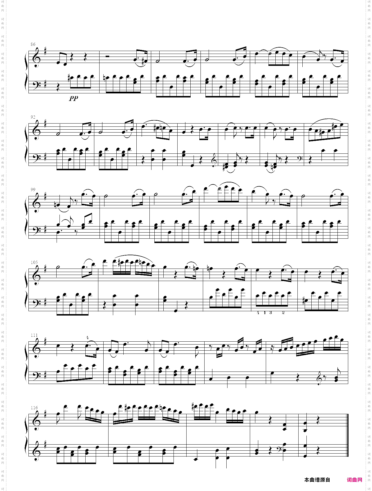 贝多芬-g大调奏鸣曲op·49 no·2，简易奏鸣曲 第二乐章