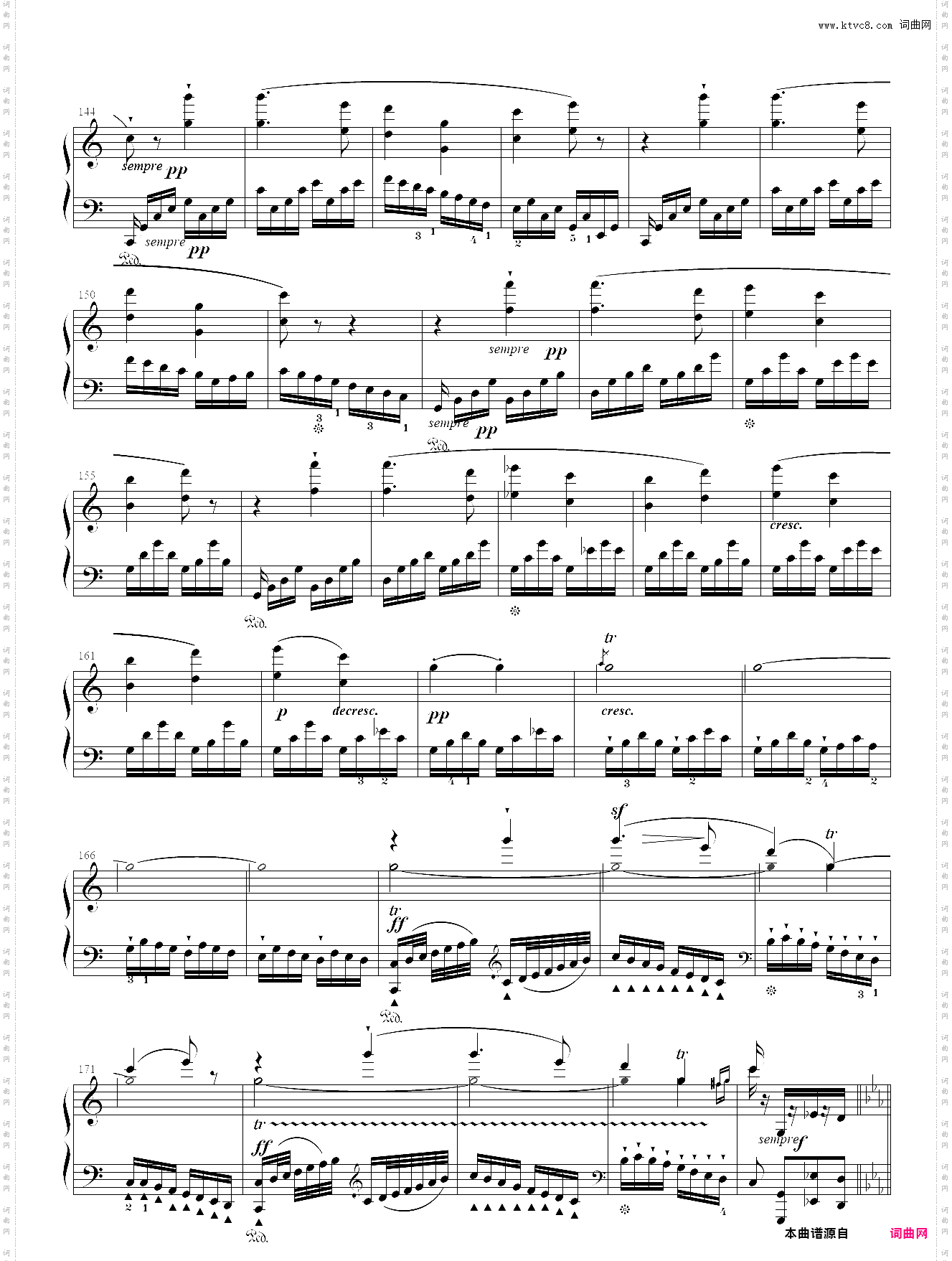 贝多芬-c大调大奏鸣曲华尔斯坦 op·53第二乐章-回旋曲