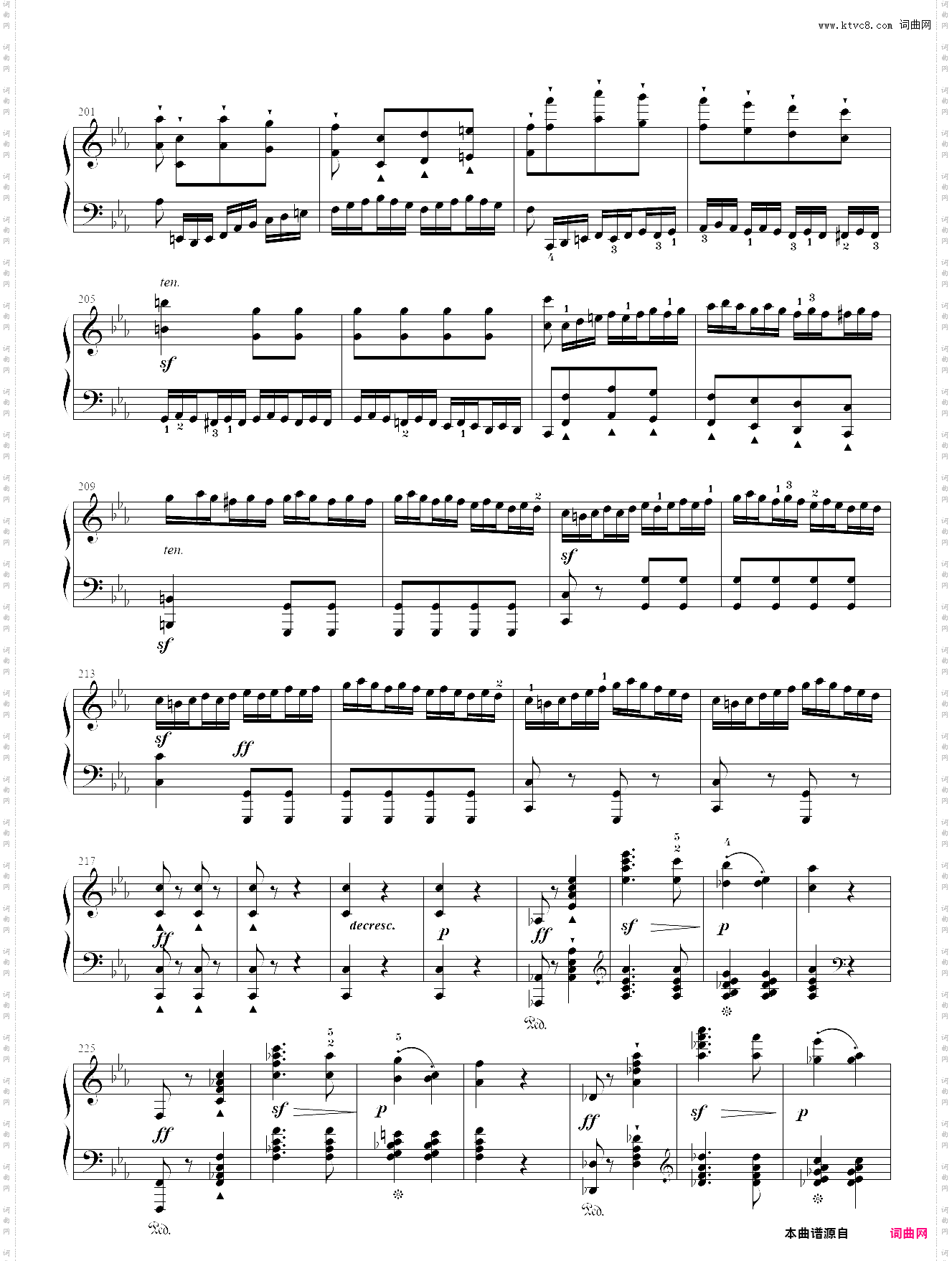 贝多芬-c大调大奏鸣曲华尔斯坦 op·53第二乐章-回旋曲