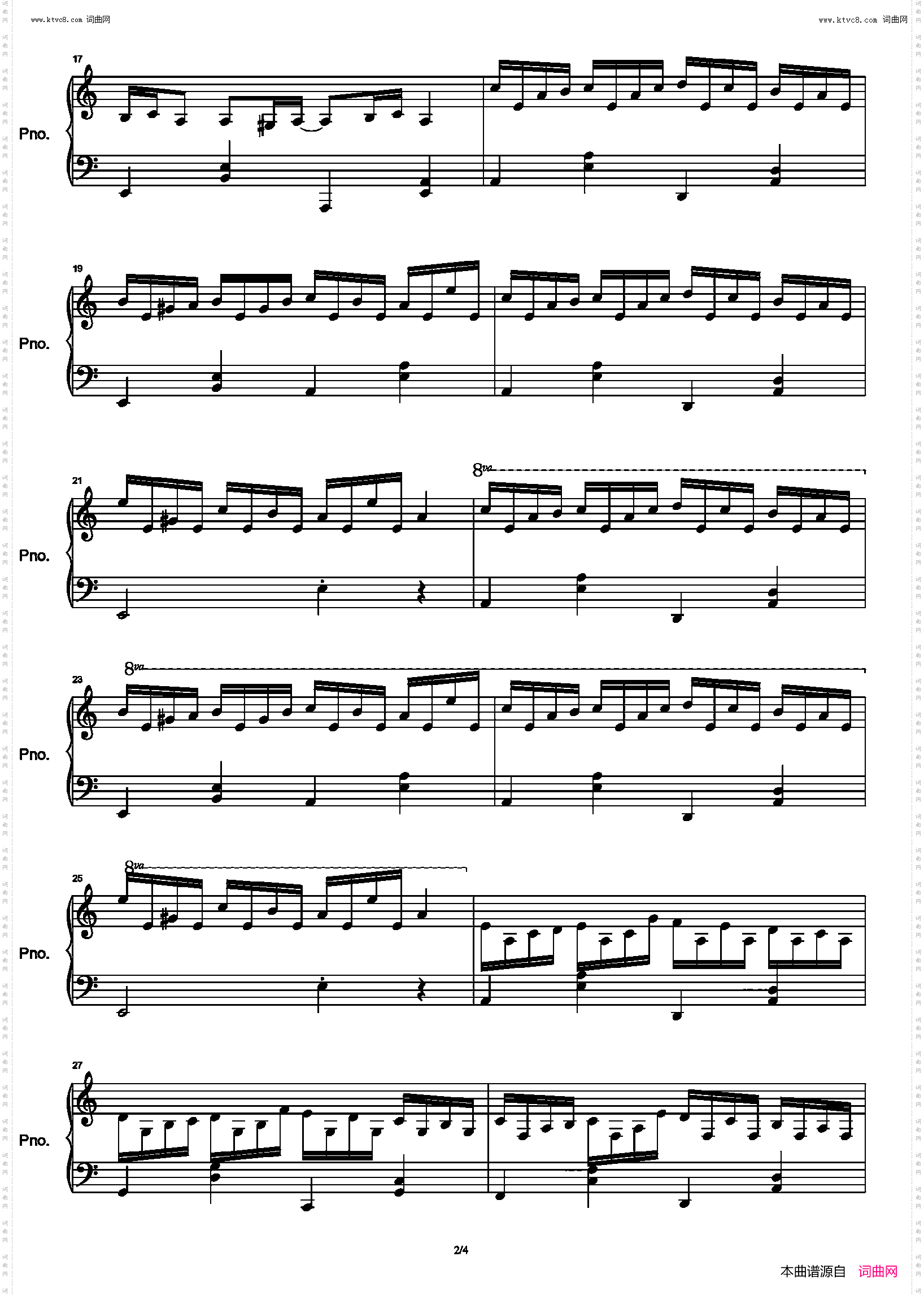 克罗地亚狂想曲_C调简单版