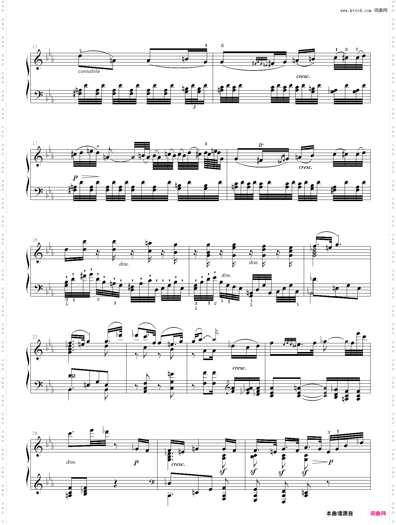 贝多芬-降e大调告别奏鸣曲op·81a 第二乐章