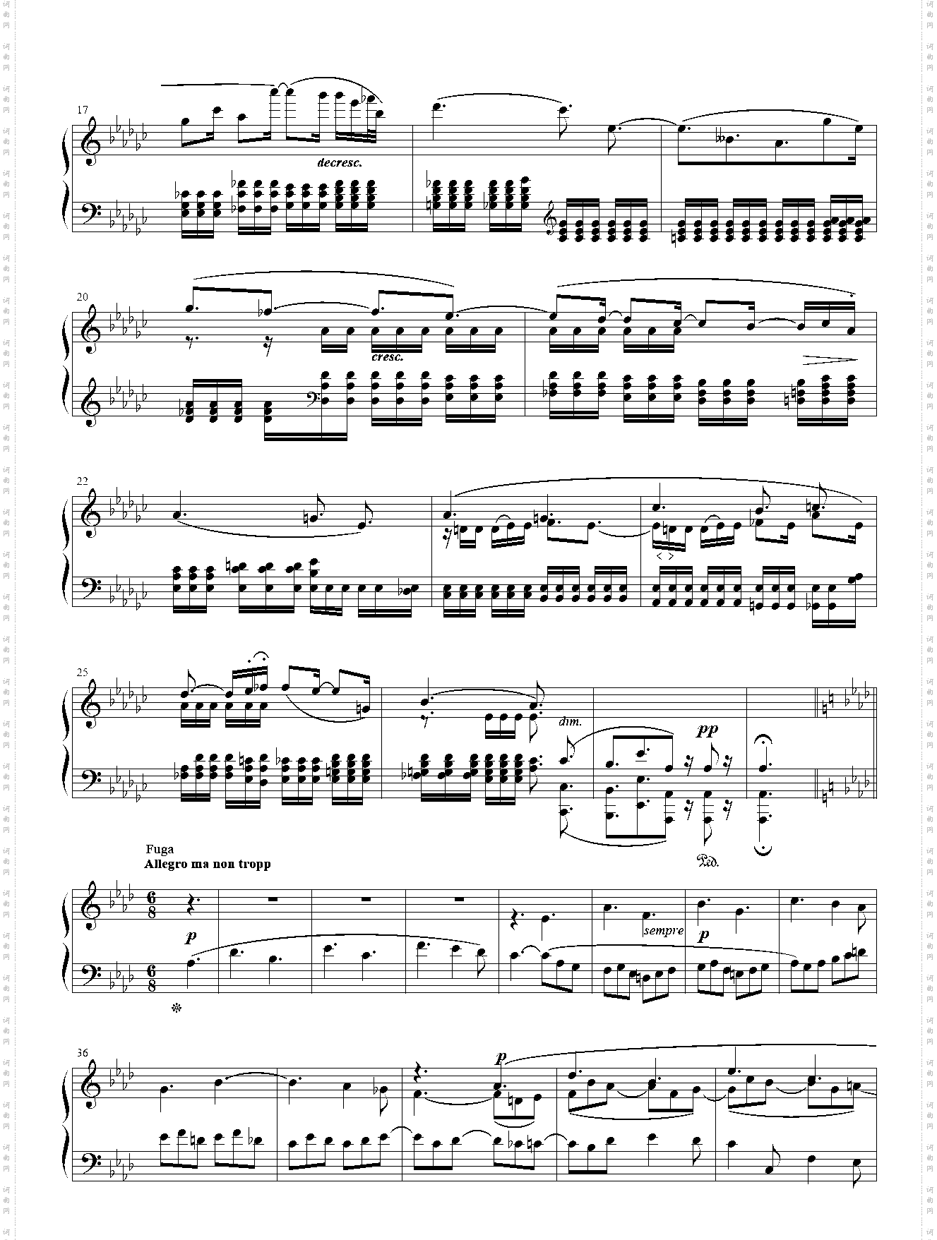 贝多芬-降A大调奏鸣曲Op·110 第三乐章