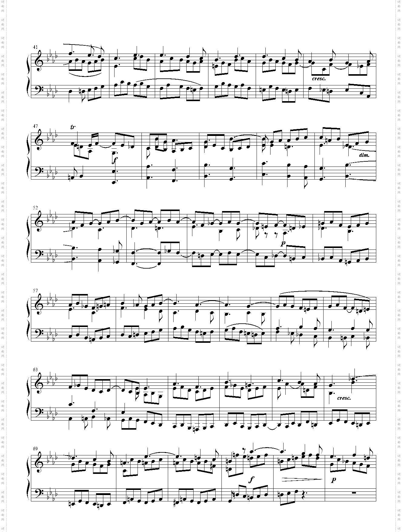 贝多芬-降A大调奏鸣曲Op·110 第三乐章