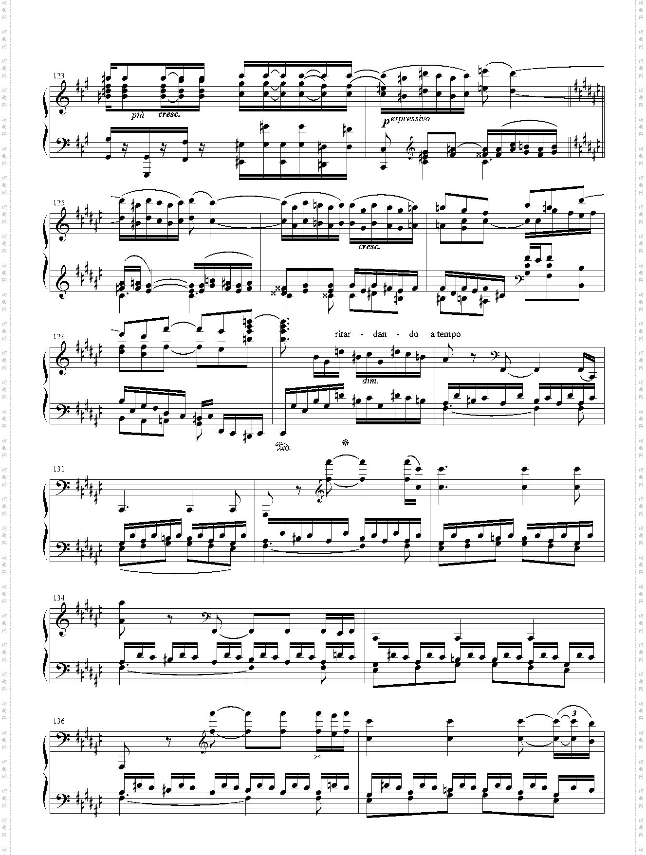 贝多芬-降B大调大奏鸣曲楔槌琴键 Op·106 第三乐章