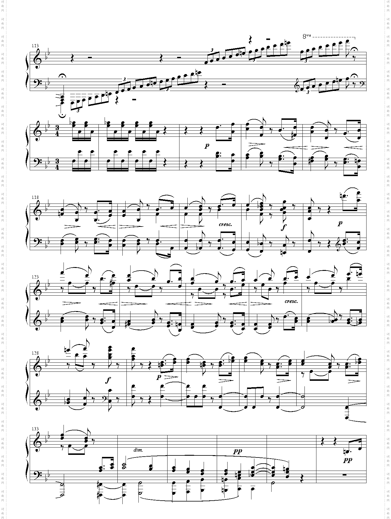 贝多芬-降B大调大奏鸣曲楔槌琴键 Op·106 第二乐章