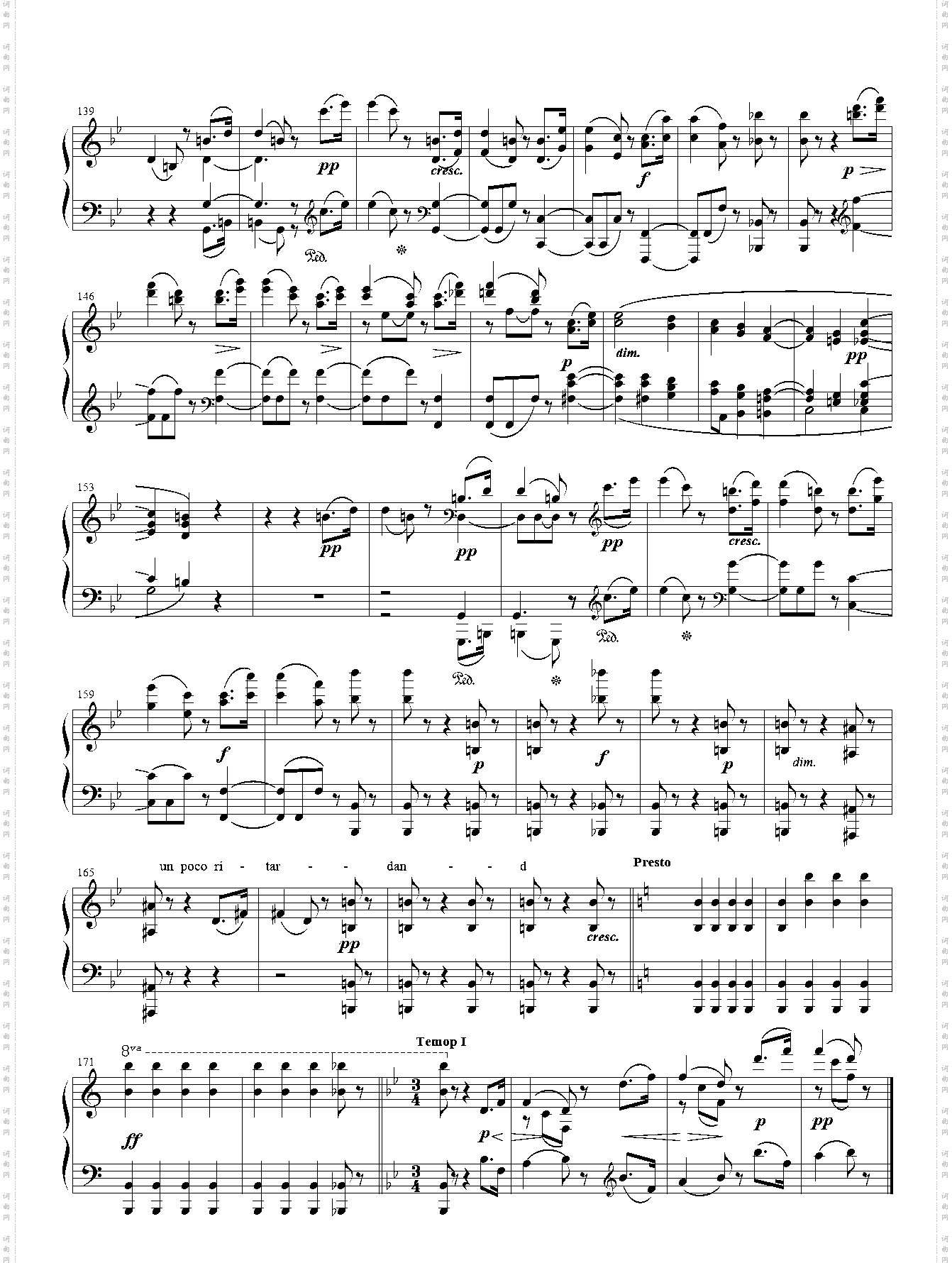 贝多芬-降B大调大奏鸣曲楔槌琴键 Op·106 第二乐章