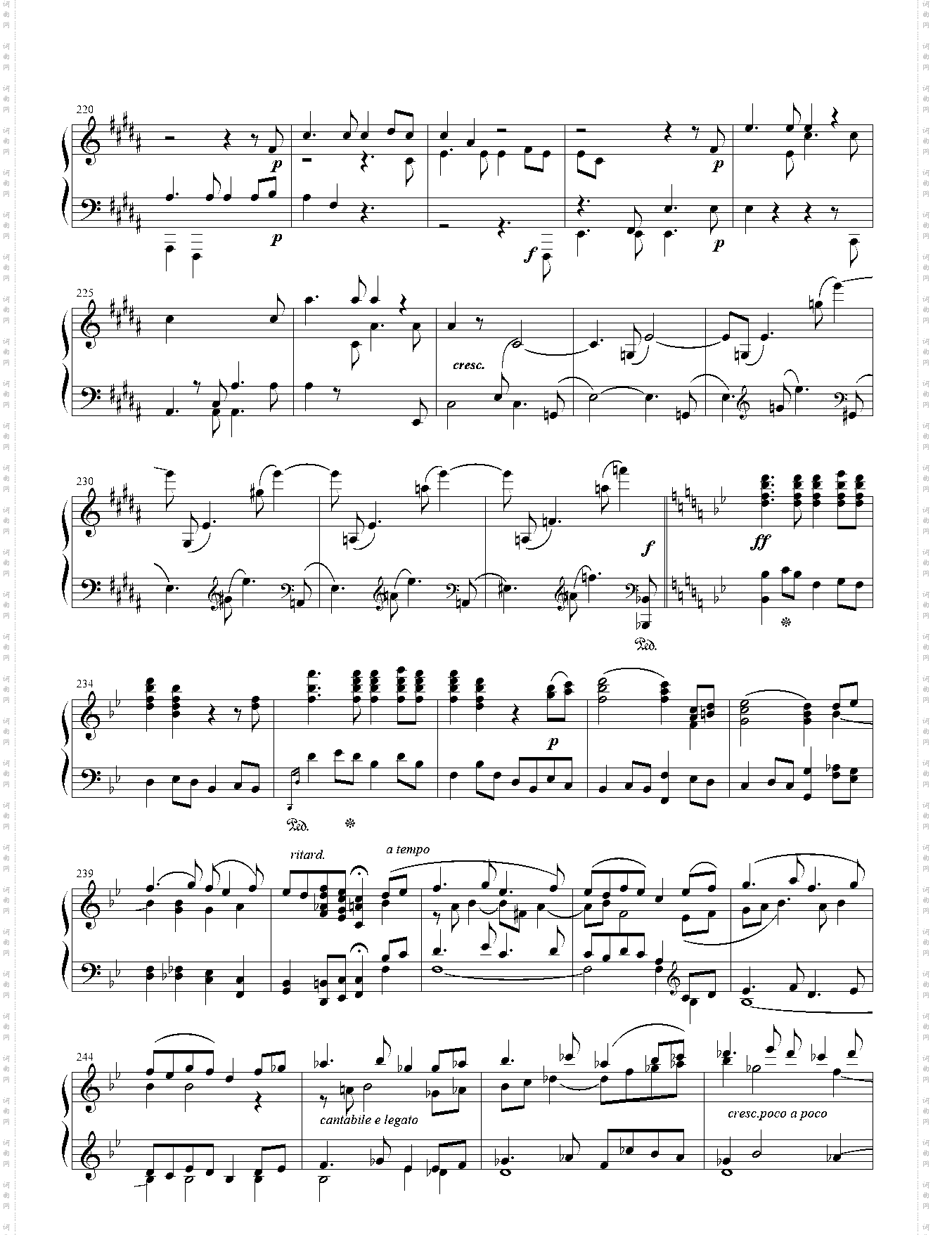 贝多芬-降B大调大奏鸣曲楔槌琴键 Op·106 第一乐章