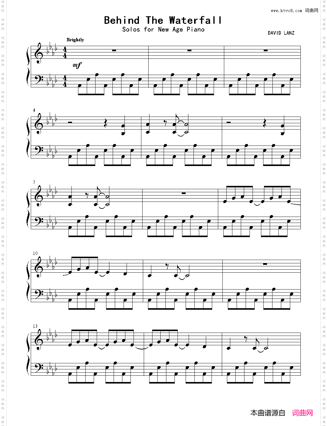 Behind The Waterfall_12· 新世纪钢琴独奏曲 大卫·蓝兹 David Lanz【Solos For New Age Piano】