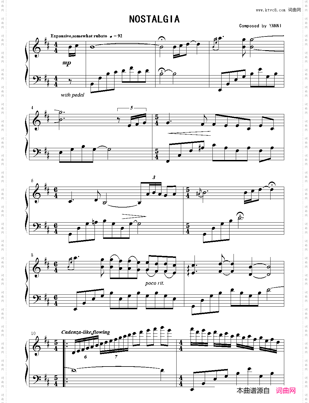 Nostalgia_6· Yanni【THE BEST OF YANNI】 - 雅尼钢琴精选集