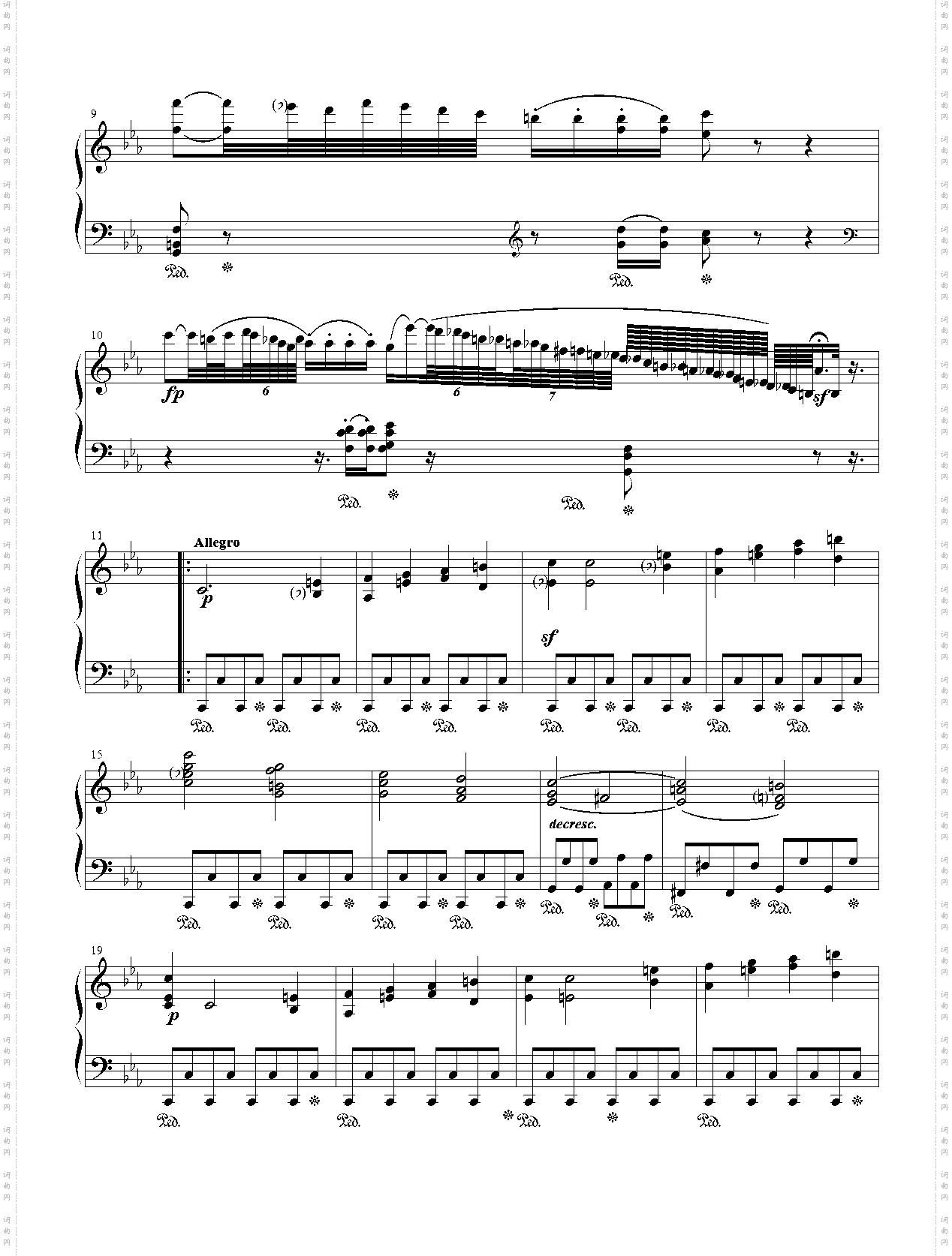 贝多芬C小调第八钢琴奏鸣曲悲怆奏鸣曲第一乐章